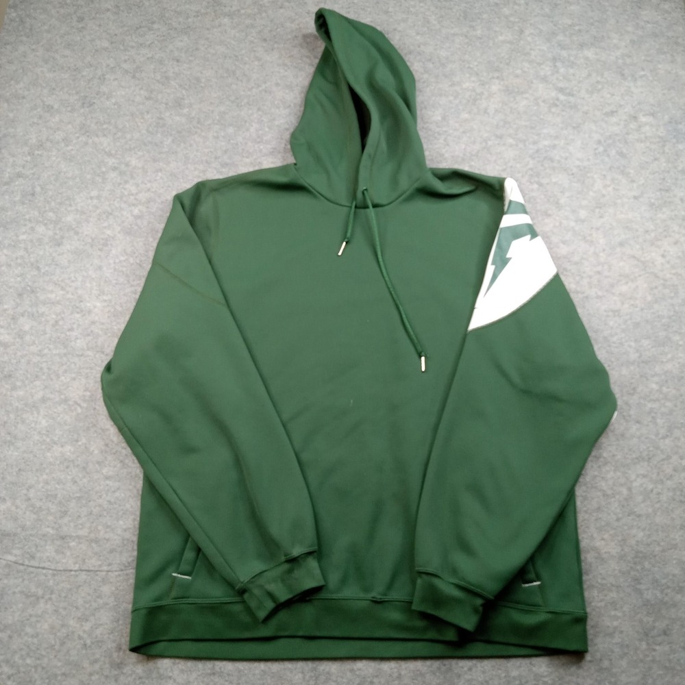 Nike Hoodie Mens Large Green Sweatshirt Therma FIT Pullover Fleece Athletic Bolt